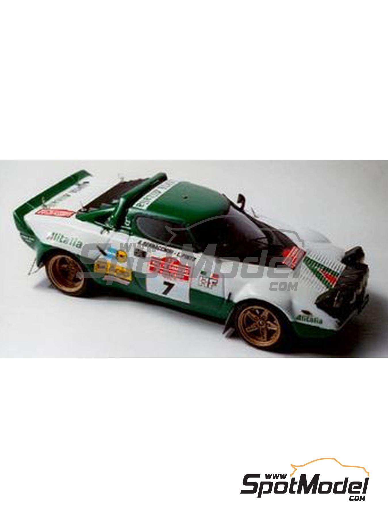 Lancia Stratos Group 4 sponsored by Alitalia - Great Britain RAC Rally,  Sanremo Rally 1975. Car scale model kit in 1/43 scale manufactured by Arena  Mo